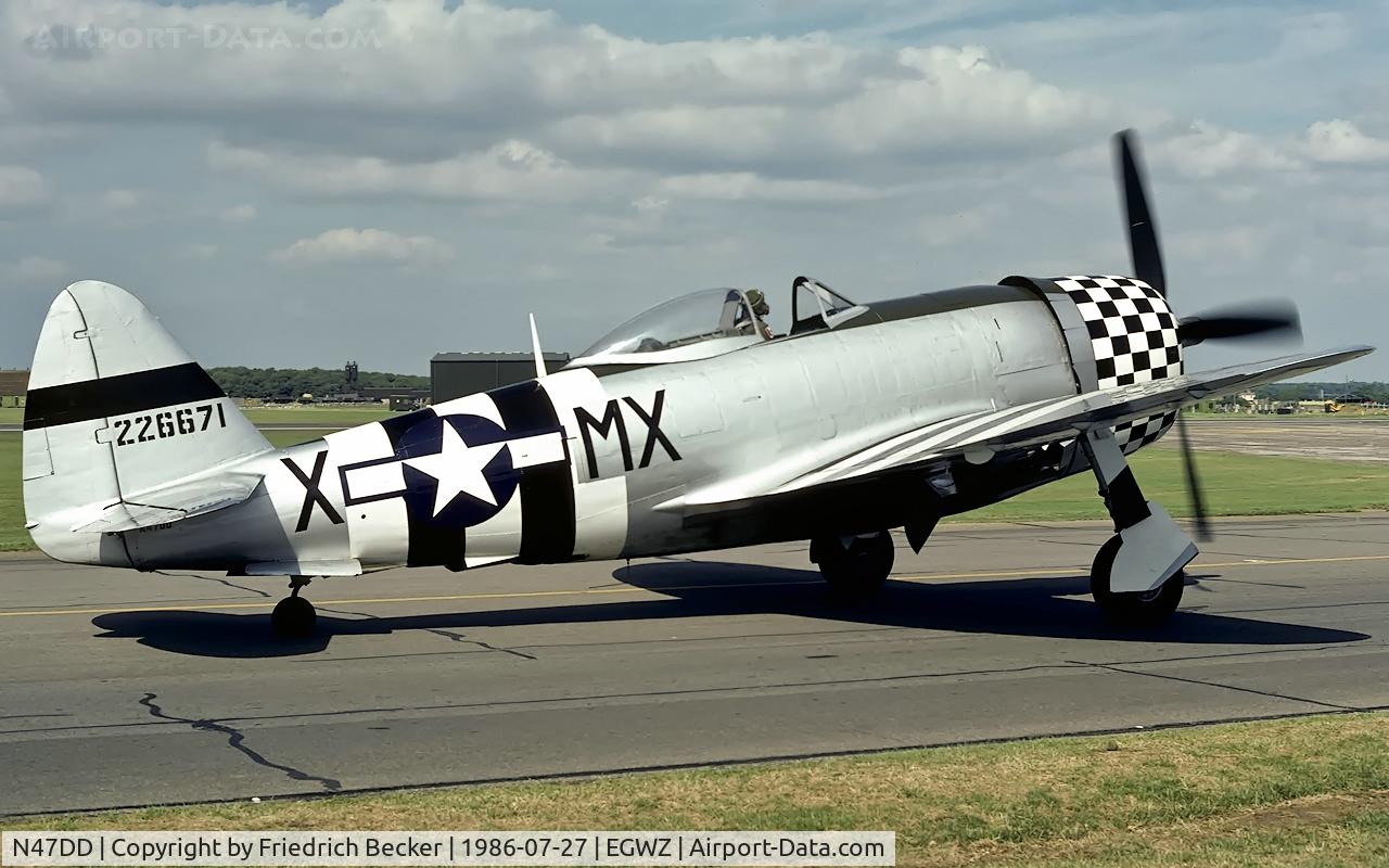 N47DD, 1945 Republic P-47D Thunderbolt C/N 399-55731, taxying back to the flightline