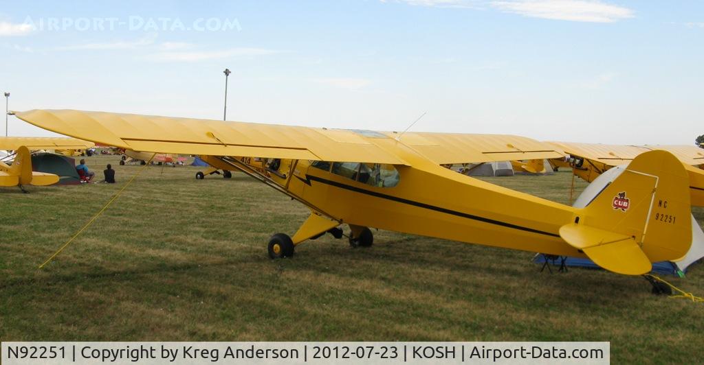 N92251, 1946 Piper J3C-65 Cub Cub C/N 16707, EAA AirVenture 2012