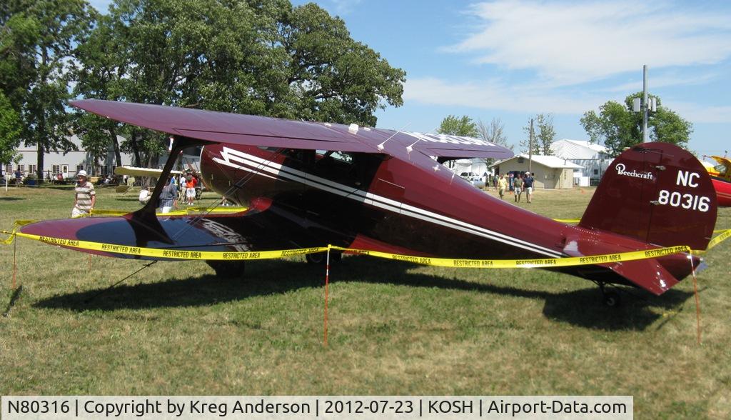 N80316, 1947 Beech G17S C/N B-15, EAA AirVenture 2012