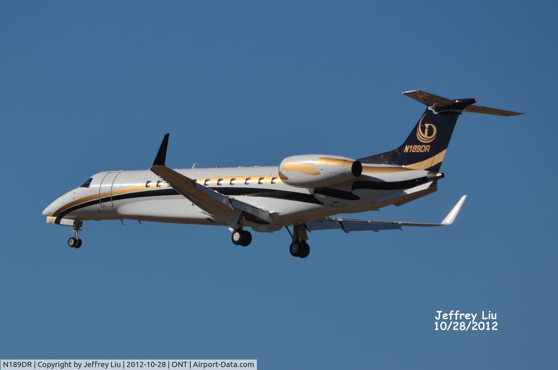 N189DR, 2005 Embraer EMB-135BJ Legacy C/N 14500925, About landing at Ontario Airport, CA
