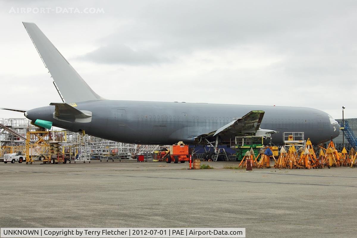 UNKNOWN, Miscellaneous Various C/N unknown, This aircraft was built for the abortive USAF KC-767 tanker lease program and is now in open storage on the South apron at Everett.