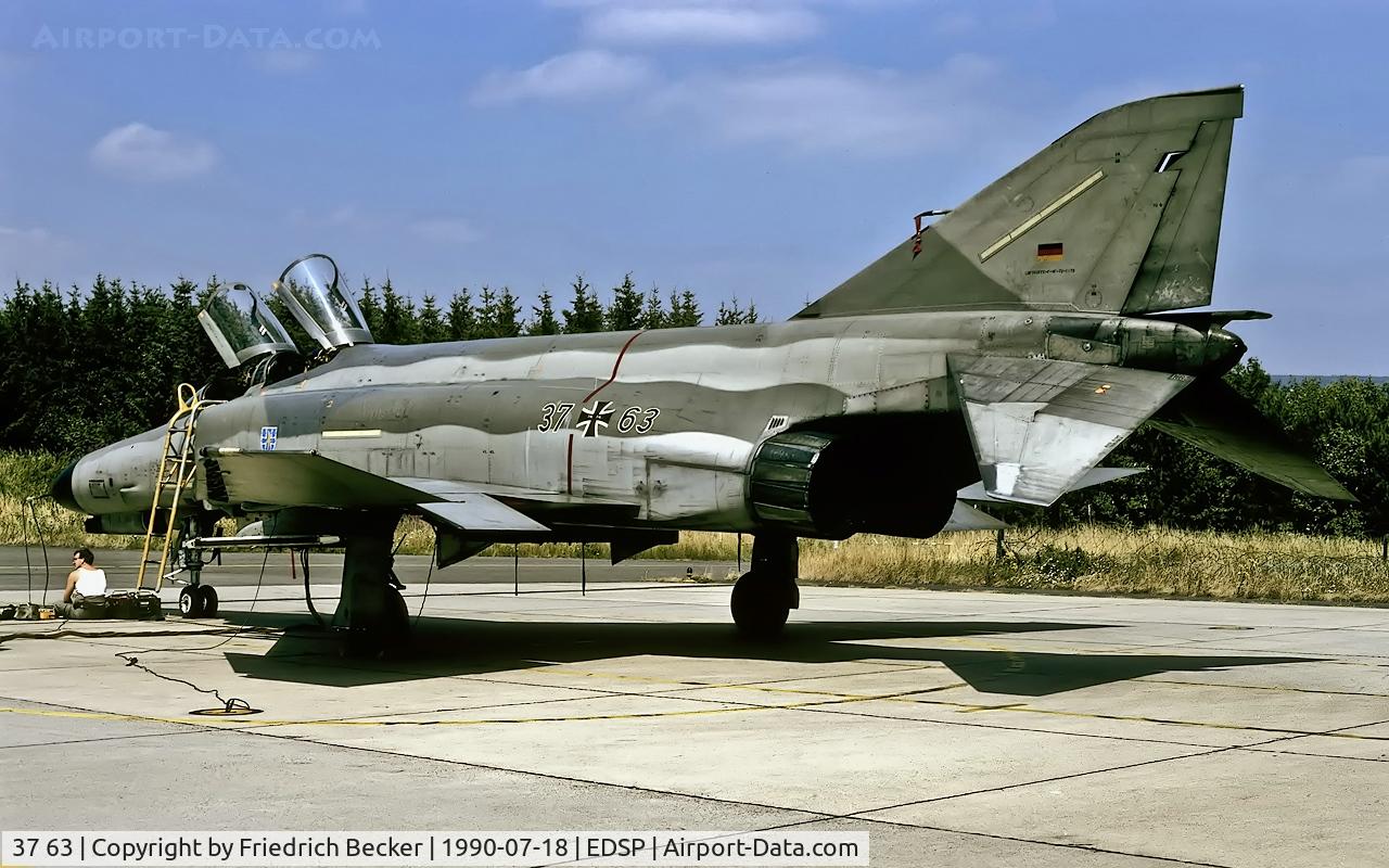 37 63, 1972 McDonnell Douglas F-4F Phantom II C/N 4502, maintenance at Fliegerhorst Pferdsfeld
