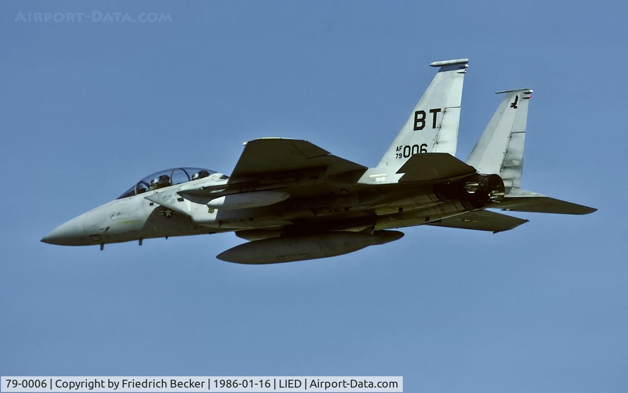 79-0006, 1979 McDonnell Douglas F-15D Eagle C/N 0570/D017, departure from Decimomannu AB