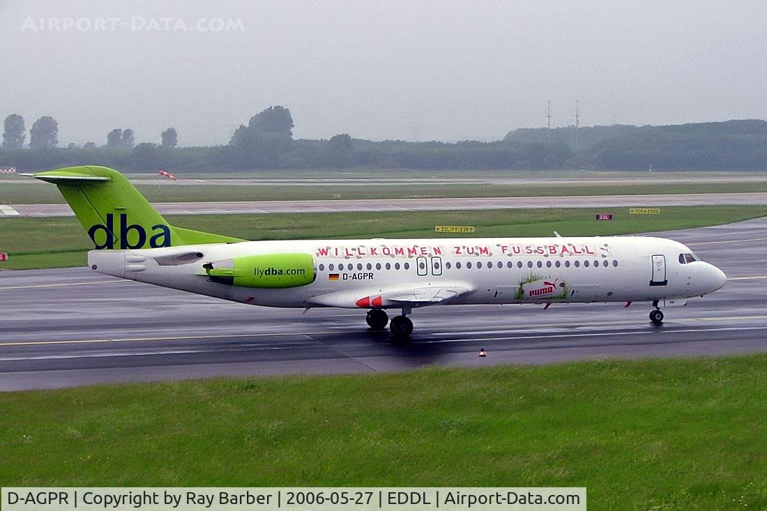 D-AGPR, 1992 Fokker 100 (F-28-0100) C/N 11391, Fokker F-100 [11391] (DBA) Dusseldorf~D 27/05/2006