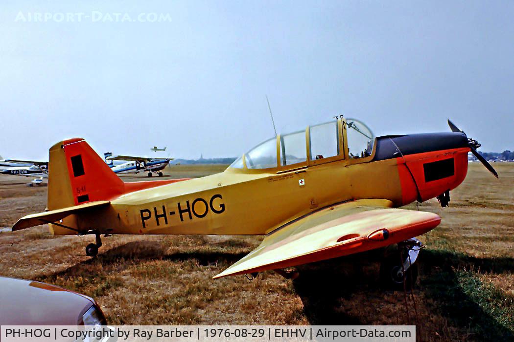 PH-HOG, 1951 Fokker S.11-1 Instructor C/N 6275, Fokker S-11-1 Instructor [6275] Hilversum~PH 29/08/1976. Image taken from a slide. Shown here with military serial painted out.