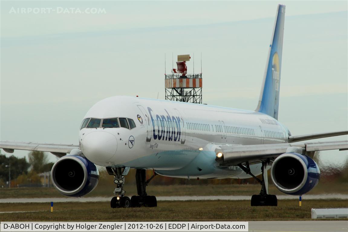 D-ABOH, 1999 Boeing 757-330 C/N 30030, One of CONDOR´s foxy faced cigars is crawling up to taxiway E7......