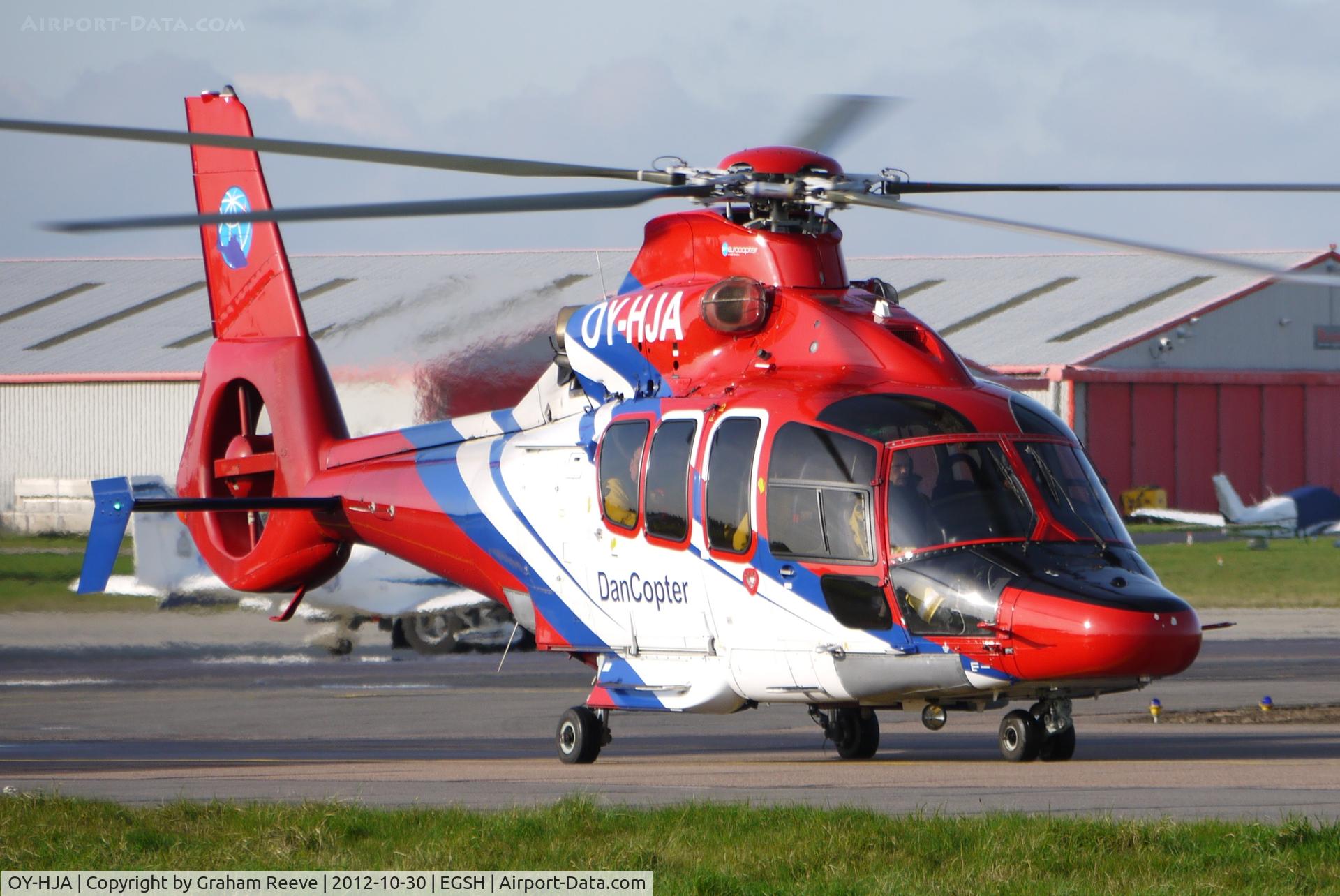 OY-HJA, 2009 Eurocopter EC-155B-1 C/N 6828, About to depart.