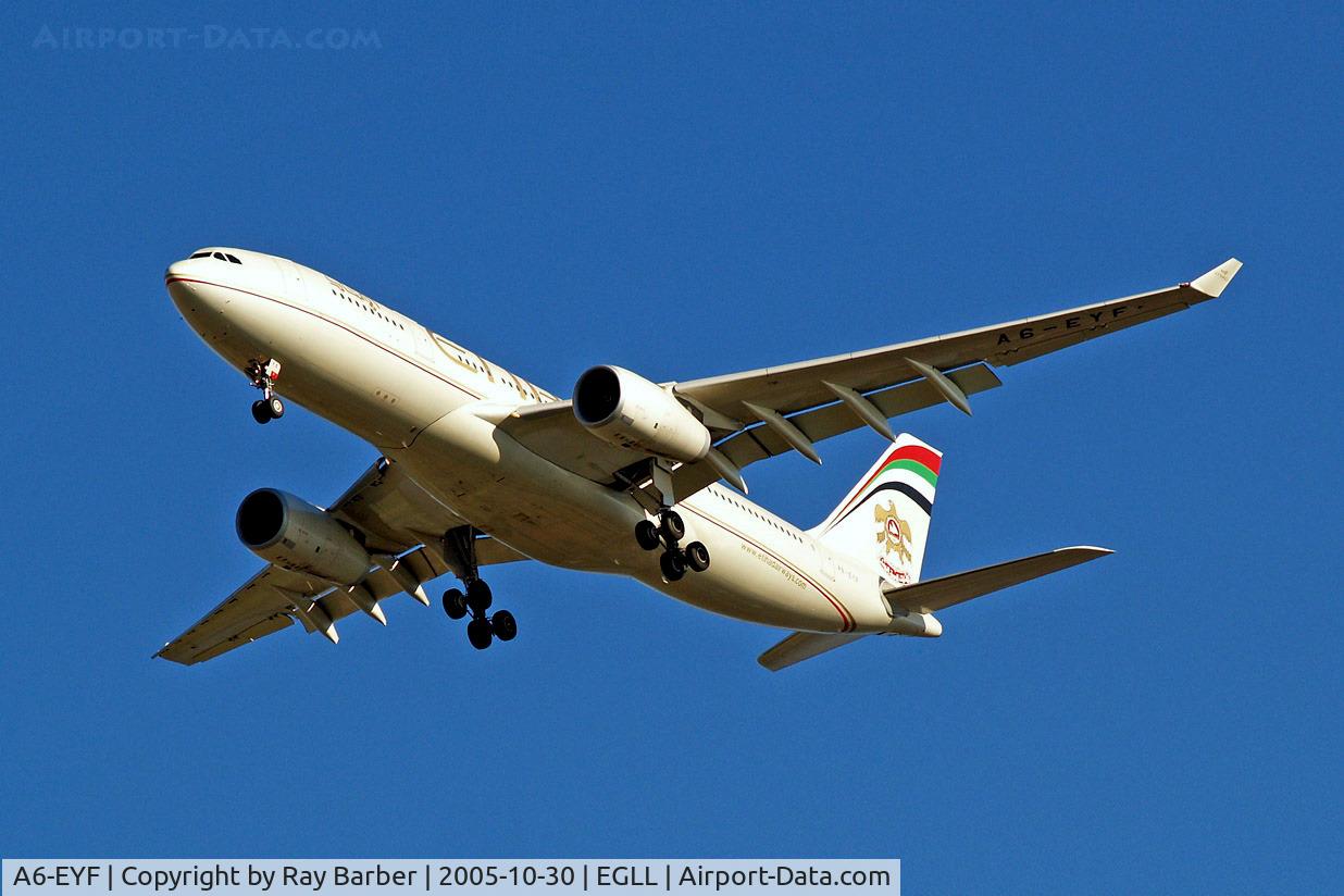 A6-EYF, 2006 Airbus A330-243 C/N 717, Airbus A330-243 [717] (Etihad Airways) Heathrow~G 30/10/2005