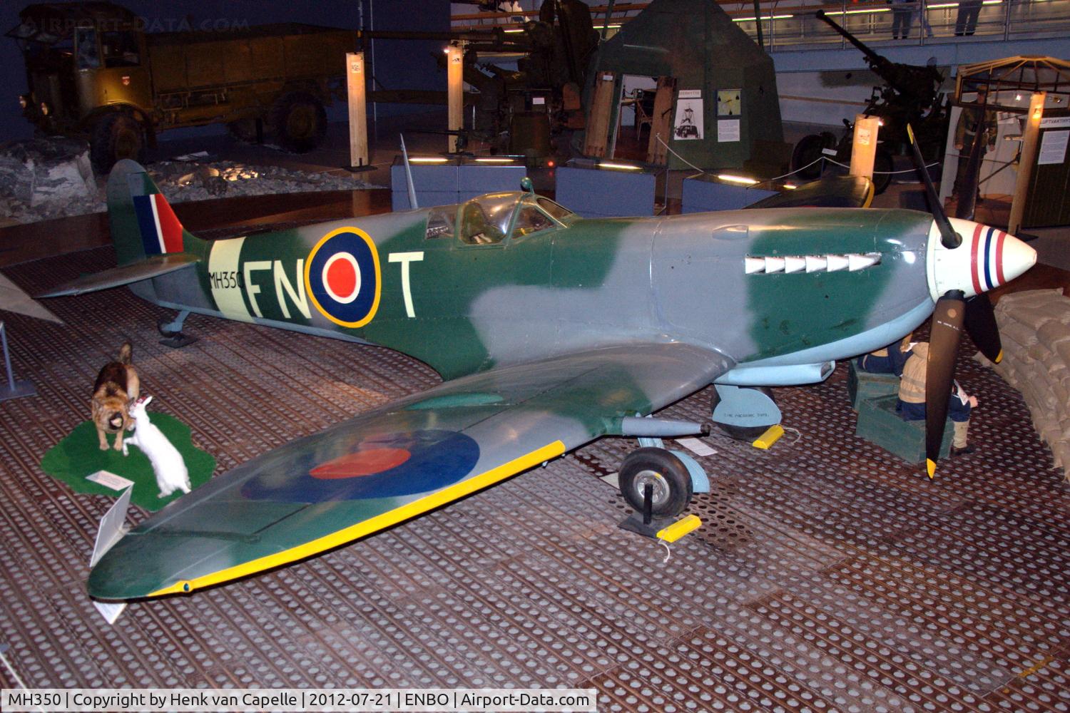 MH350, Supermarine 361 Spitfire LF.IXe C/N CBAF.IX.490, Supermarine Spitfire LF.IXe preserved in Norsk Luftfartsmuseum in  Bodø, Norway.