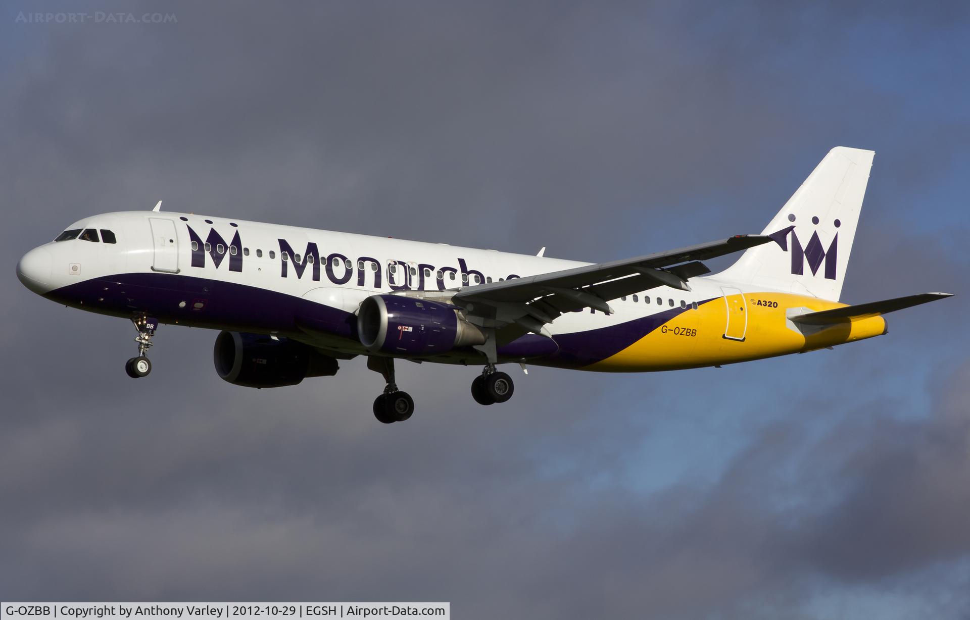 G-OZBB, 1994 Airbus A320-212 C/N 389, Arriving at EGSH.