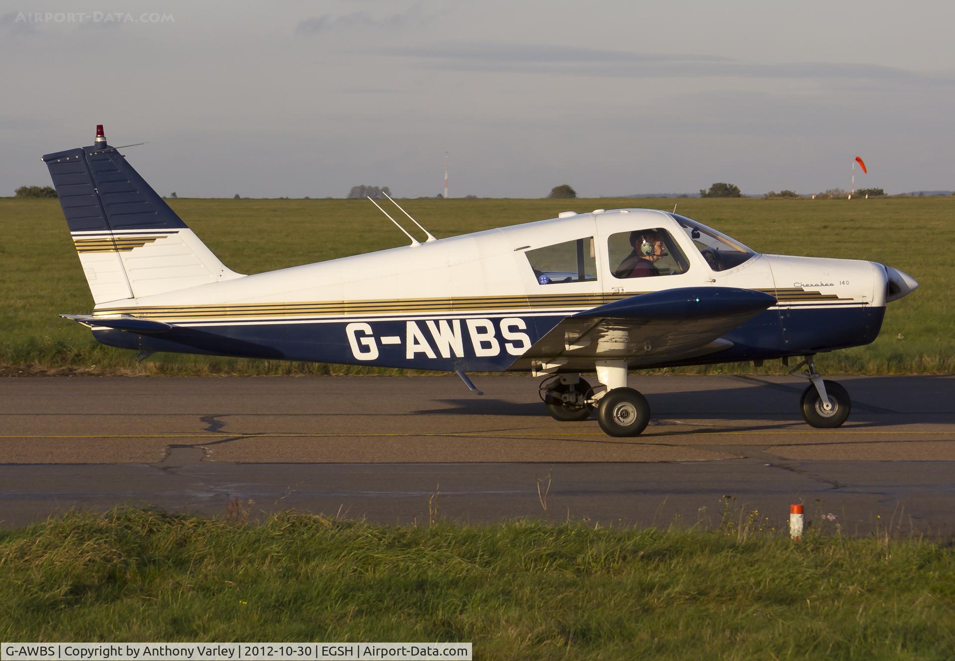G-AWBS, 1968 Piper PA-28-140 Cherokee C/N 28-24331, Departing SaxonAir.