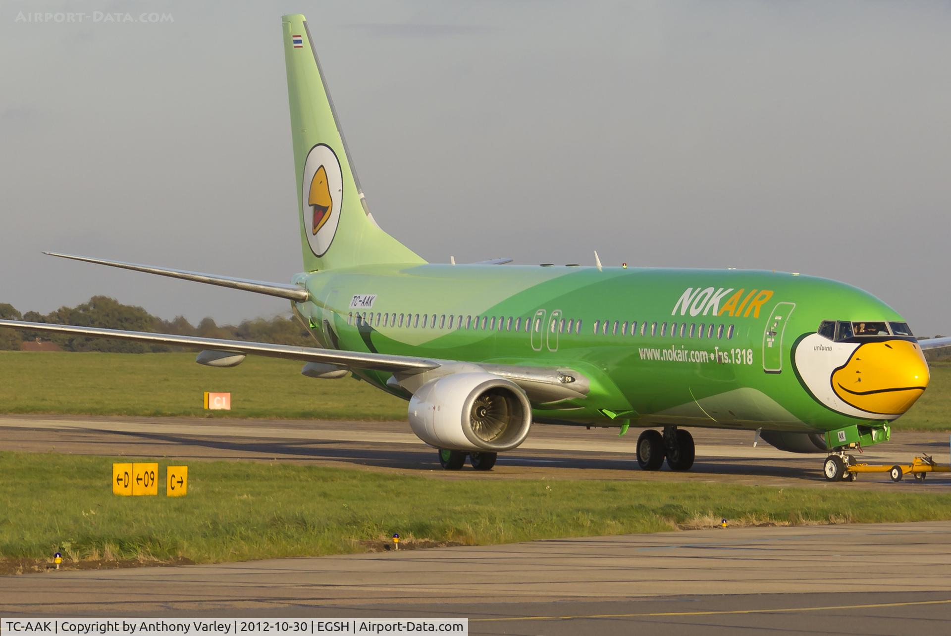 TC-AAK, 2007 Boeing 737-8FH C/N 35094/2195, Returning from the Northern apron after engine runs.