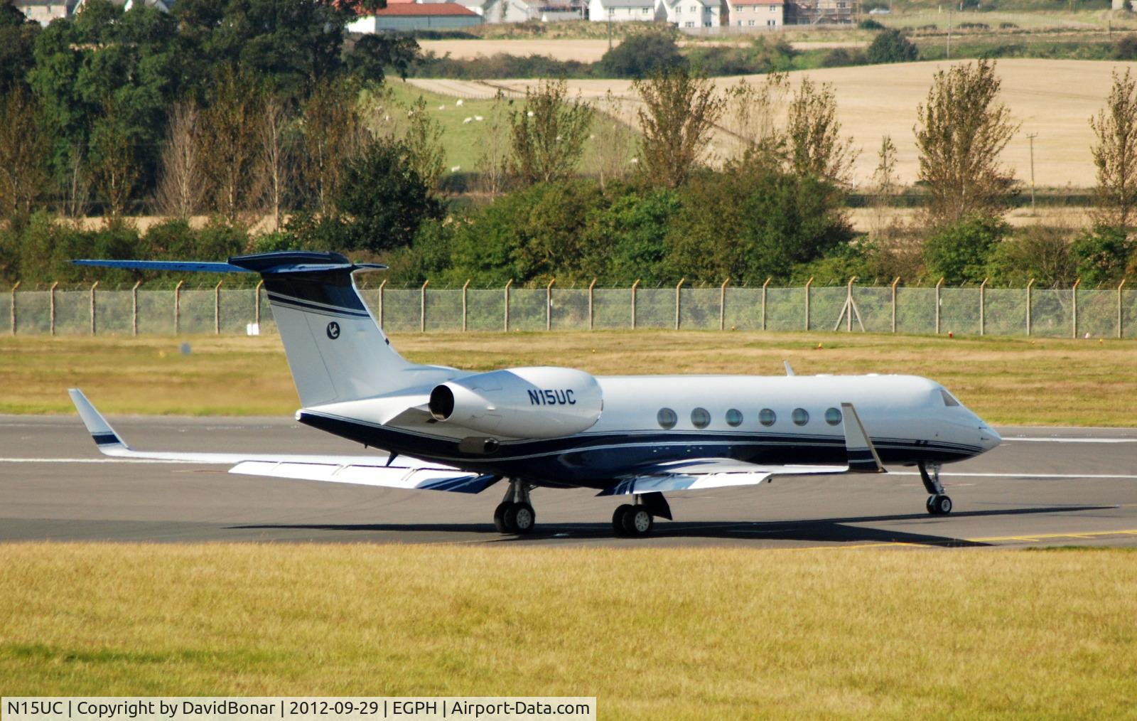 N15UC, 1999 Gulfstream Aerospace G-V C/N 589, Rare Visitor at Edinburgh.