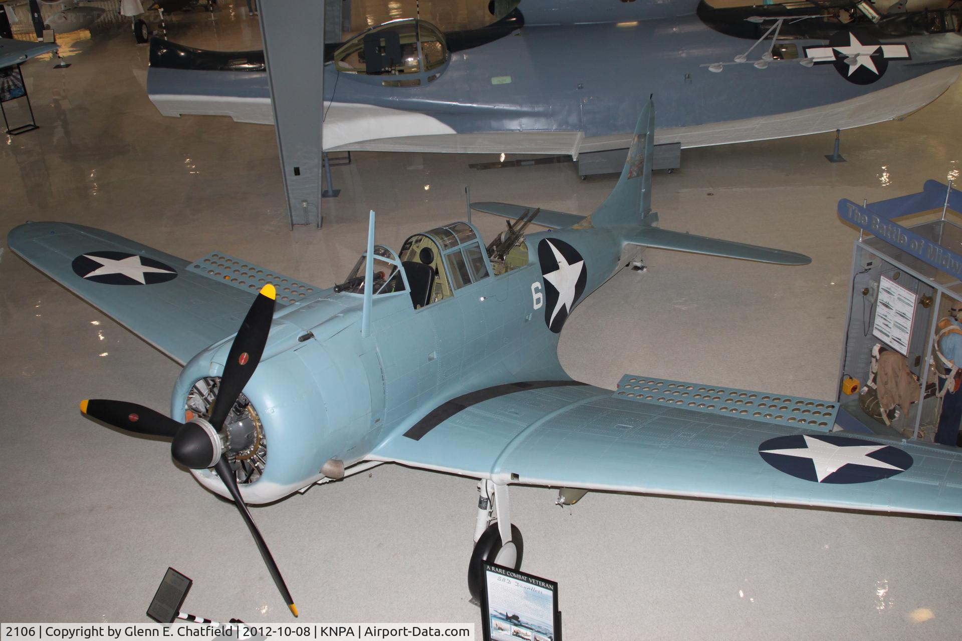 2106, 1940 Douglas SBD-2 Dauntless C/N 632, Naval Aviation Museum. Battle of Midway veteran