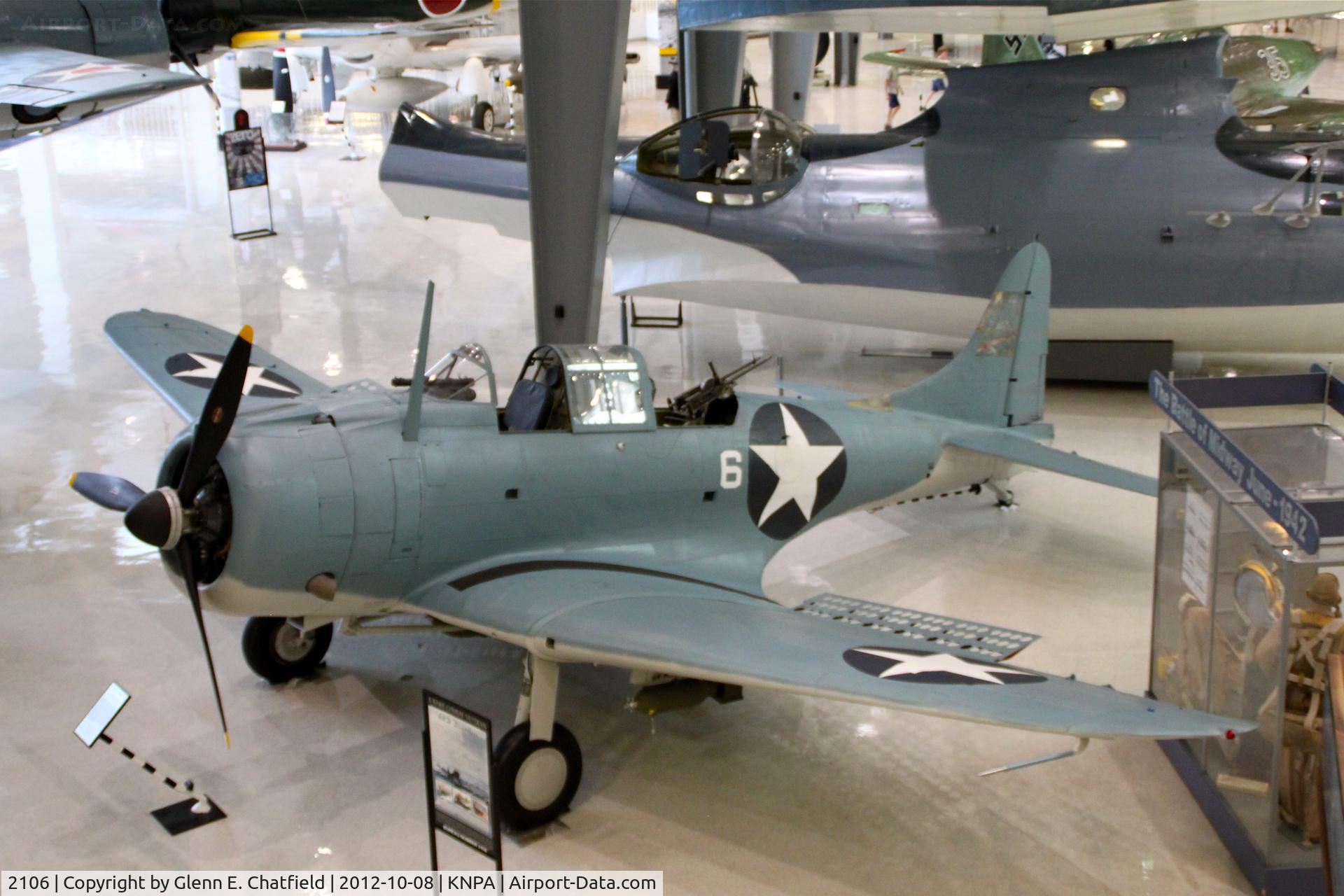 2106, 1940 Douglas SBD-2 Dauntless C/N 632, Naval Aviation Museum. Battle of Midway veteran