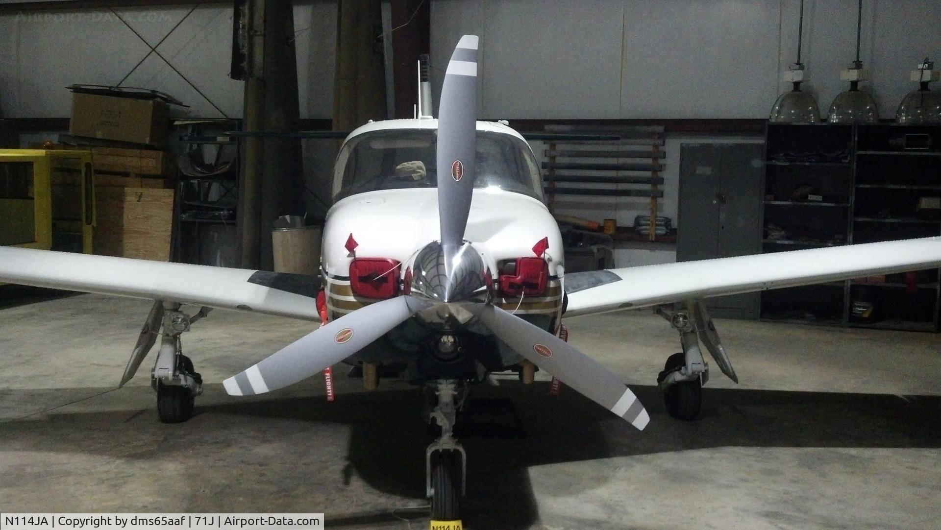 N114JA, 1978 Rockwell International 114 Commander C/N 14365, In the hangar at Blackwell