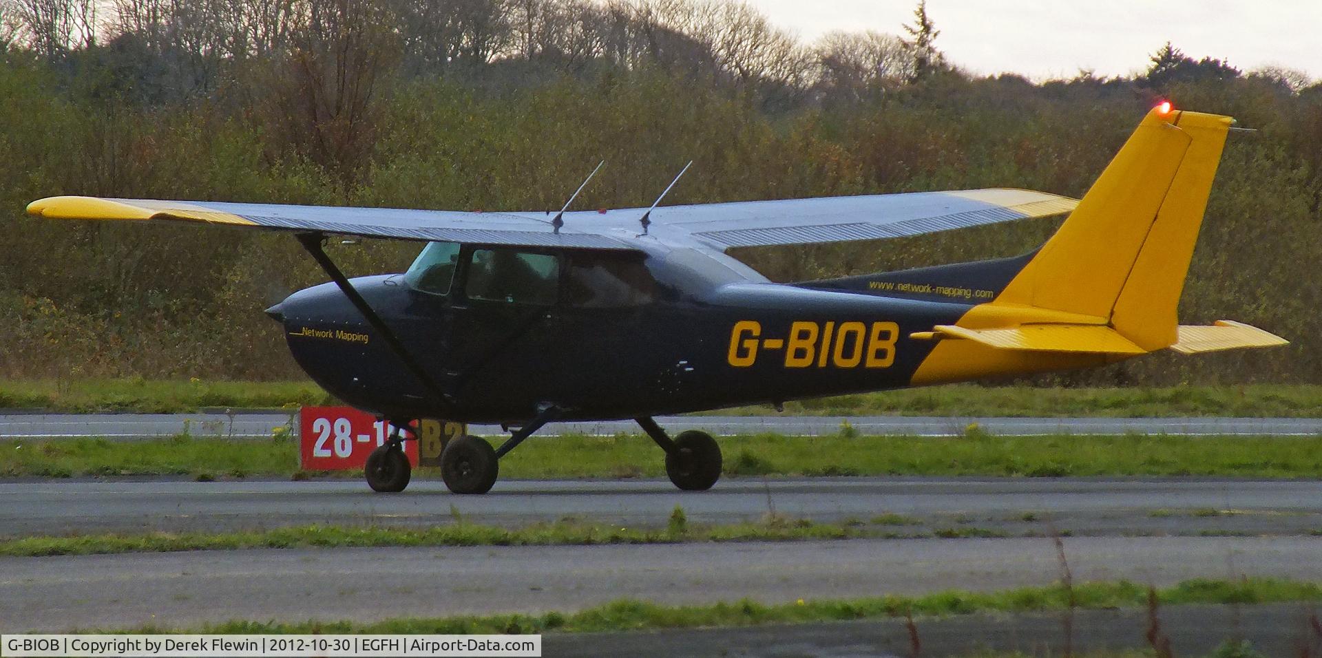 G-BIOB, 1981 Reims F172P Skyhawk C/N 2042, Seen at EGFH, Registered to Network Mapping Ltd, working with Network Rail.