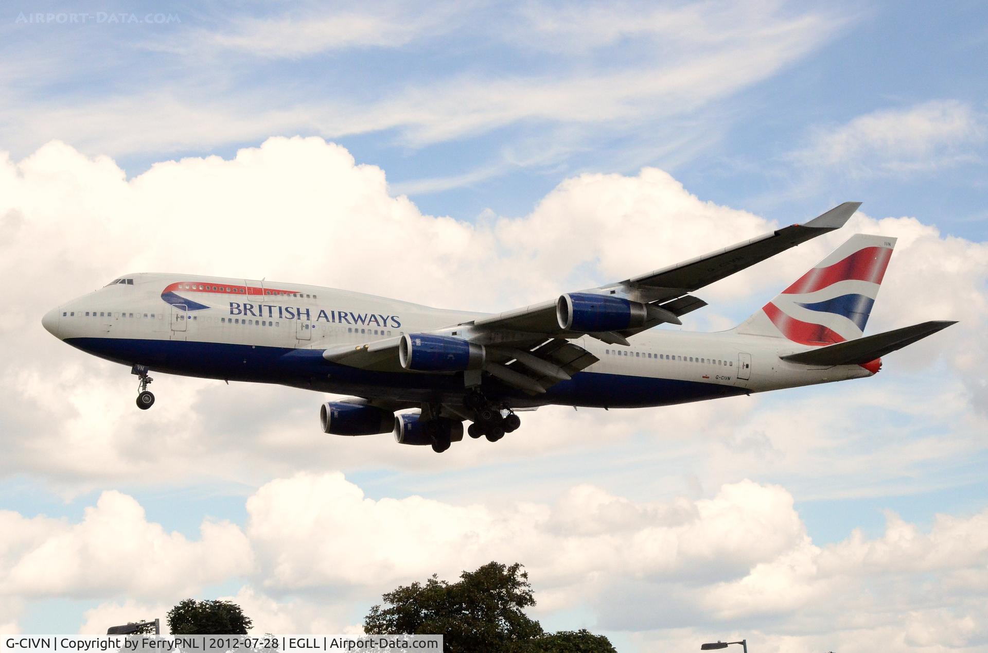 G-CIVN, 1997 Boeing 747-436 C/N 28848, Arriving at base