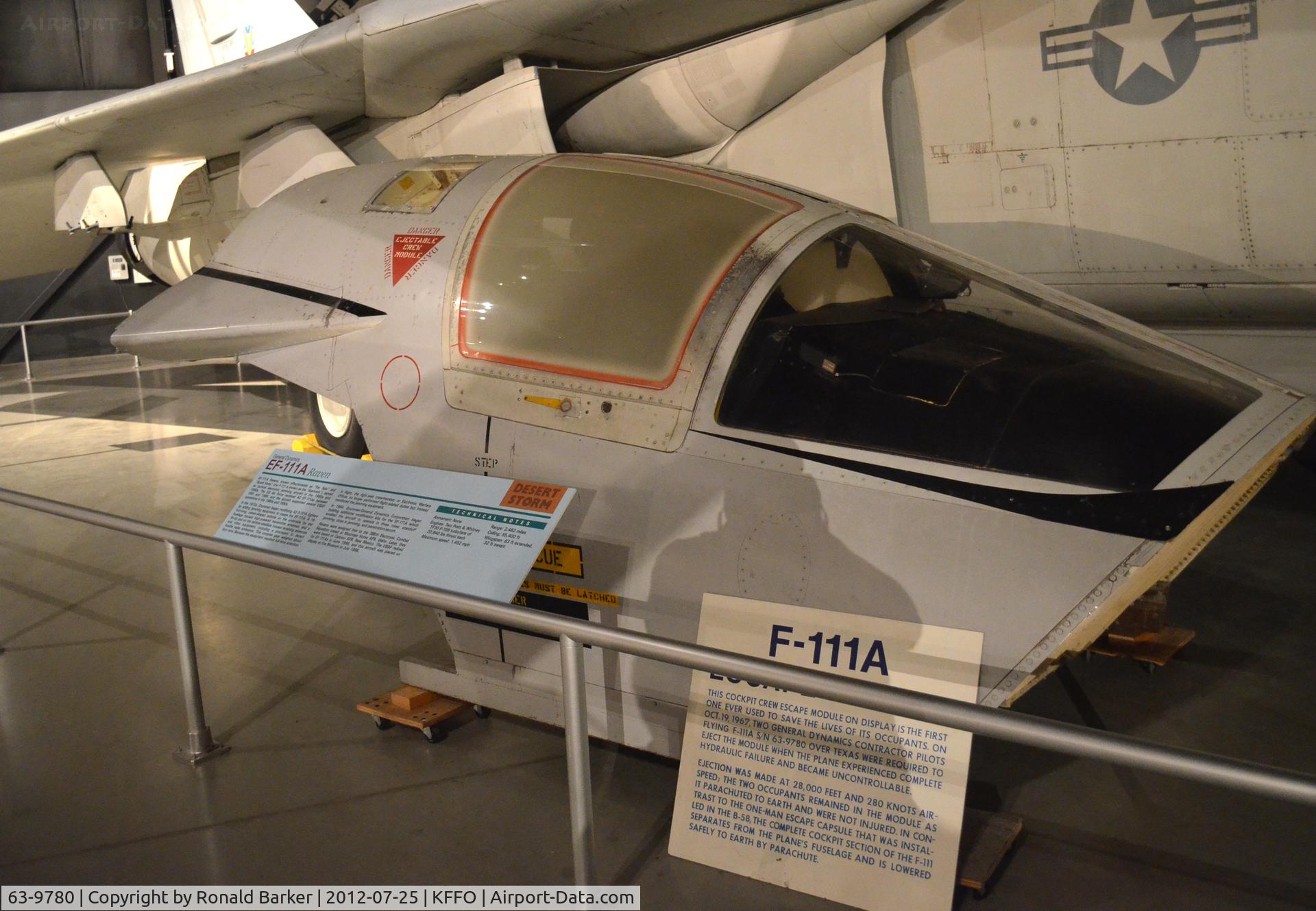 63-9780, 1963 General Dynamics F-111A C/N 15, Escape Module for F-111A AF Museum