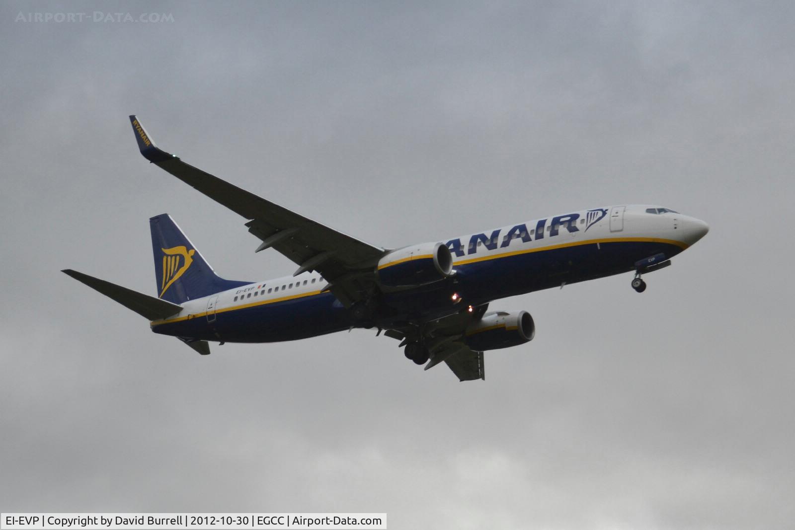 EI-EVP, 2012 Boeing 737-8AS C/N 40293, EI-EVP Ryanair Boeing 737-8AS landing at Manchester Aiport