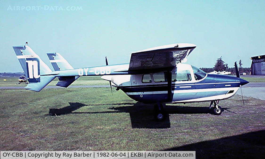 OY-CBB, 1968 Cessna T337D C/N 337-1000, Cessna T.337D Super Skymaster [337-1000] Billund~OY 04/06/1982. Image taken from a slide.