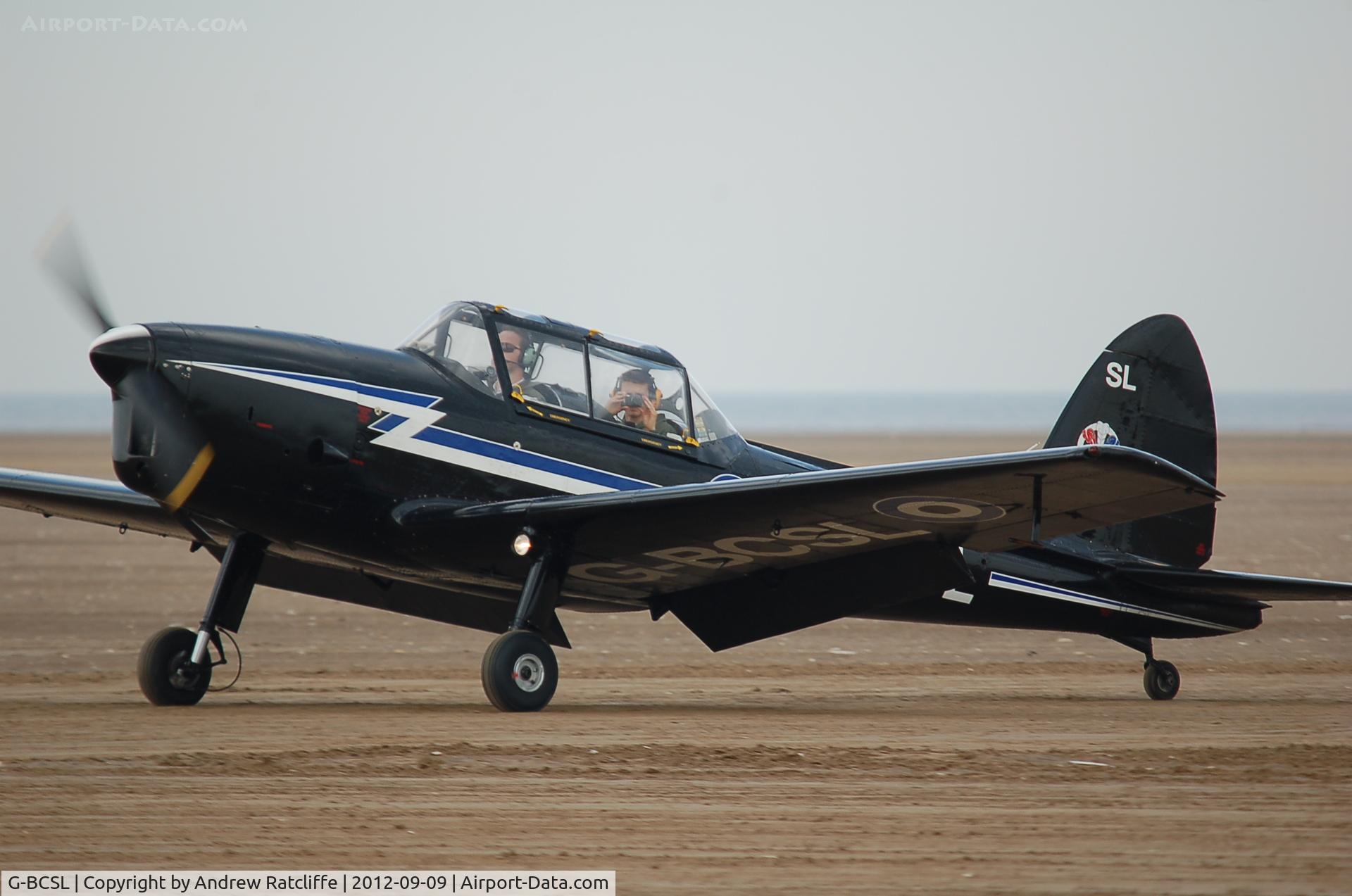 G-BCSL, 1951 De Havilland DHC-1 Chipmunk 22 C/N C1/0524, Arriving for Static Display on the beach at Southport Airshow 2012