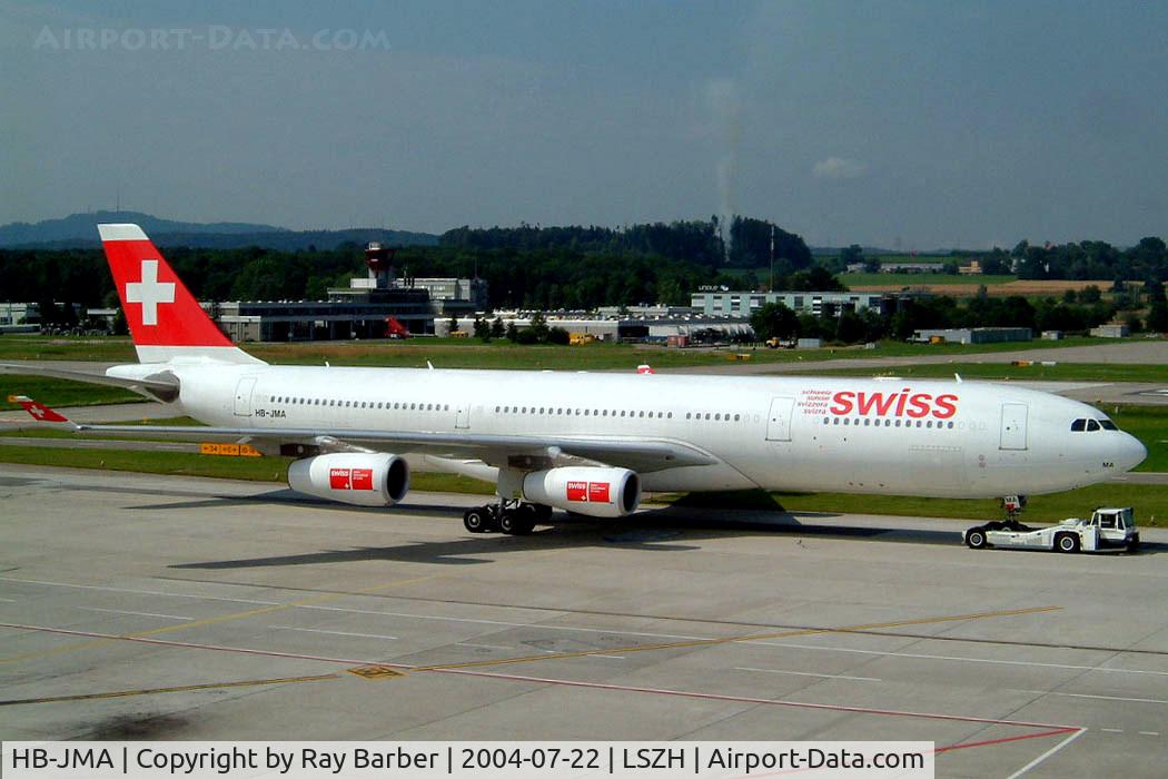 HB-JMA, 2003 Airbus A340-313 C/N 538, Airbus A340-313X [538] (Swiss International Air Lines) Zurich~HB 22/07/2004