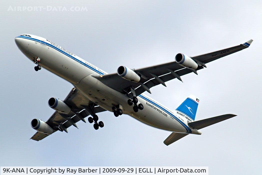 9K-ANA, 1995 Airbus A340-313 C/N 089, Airbus A340-313 [089] (Kuwait Airways) Home~G 29/09/2009