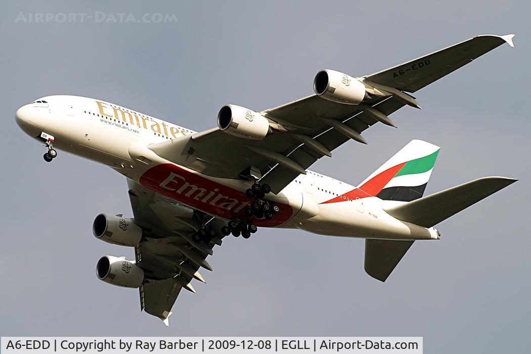 A6-EDD, 2008 Airbus A380-861 C/N 020, Airbus A380-861 [020] (Emirates Airlines) Home~G 08/12/2009.