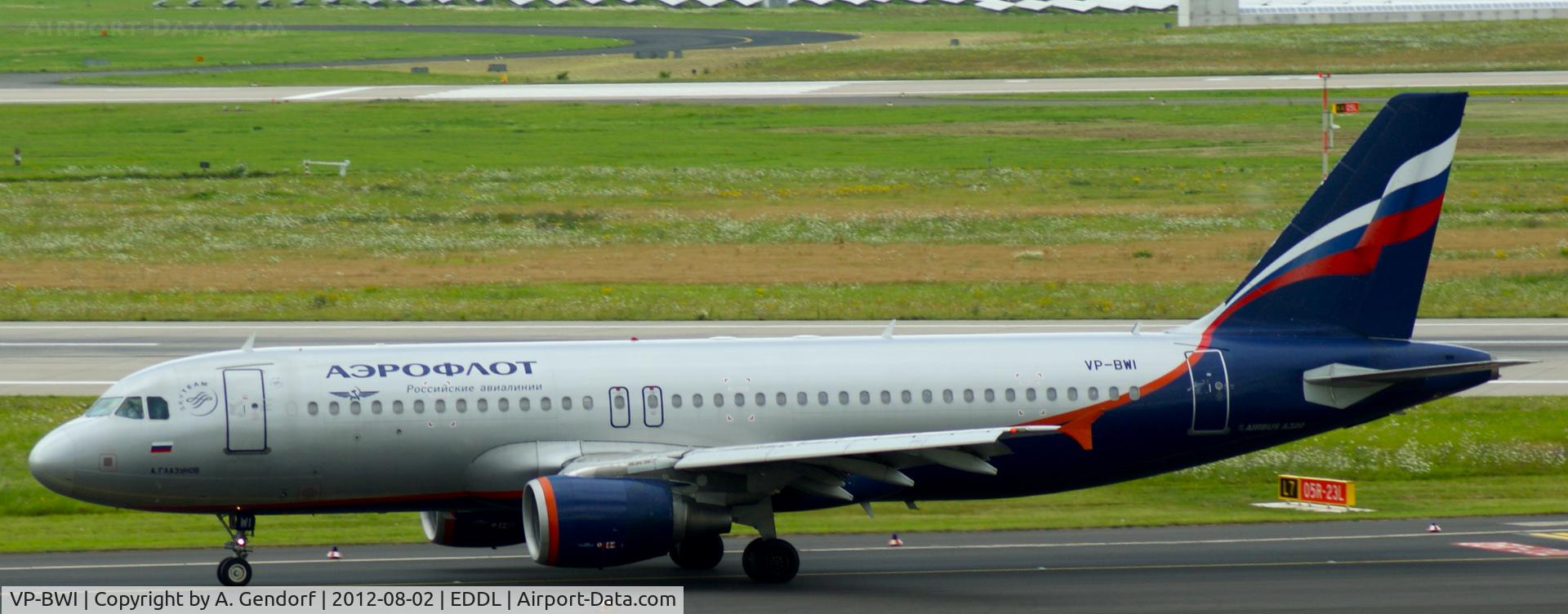 VP-BWI, 2004 Airbus A320-214 C/N 2163, Aeroflot, is seen here taxiing to the gate at Düsseldorf Int´l (EDDL)