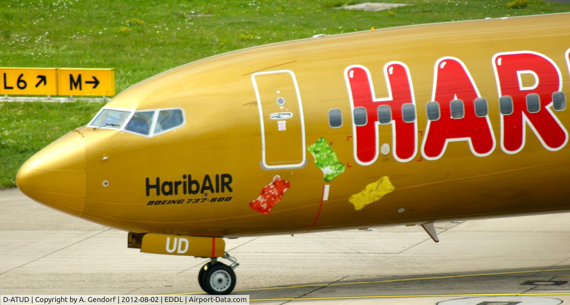 D-ATUD, 2006 Boeing 737-8K5 C/N 34685, TUIfly (Haribo Goldbären cs.), seen here the frontsektion of the jet at Düsseldorf Int´l (EDDL)