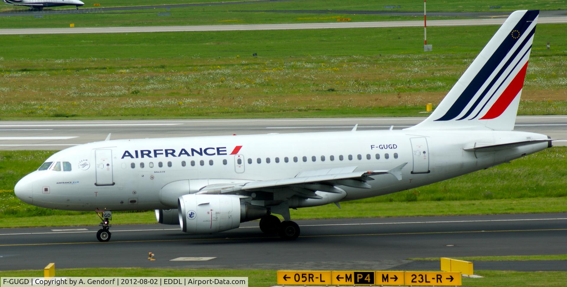 F-GUGD, 2003 Airbus A318-111 C/N 2081, Air France, seen here on the taxiway after landing at Düsseldorf Int´l (EDDL)