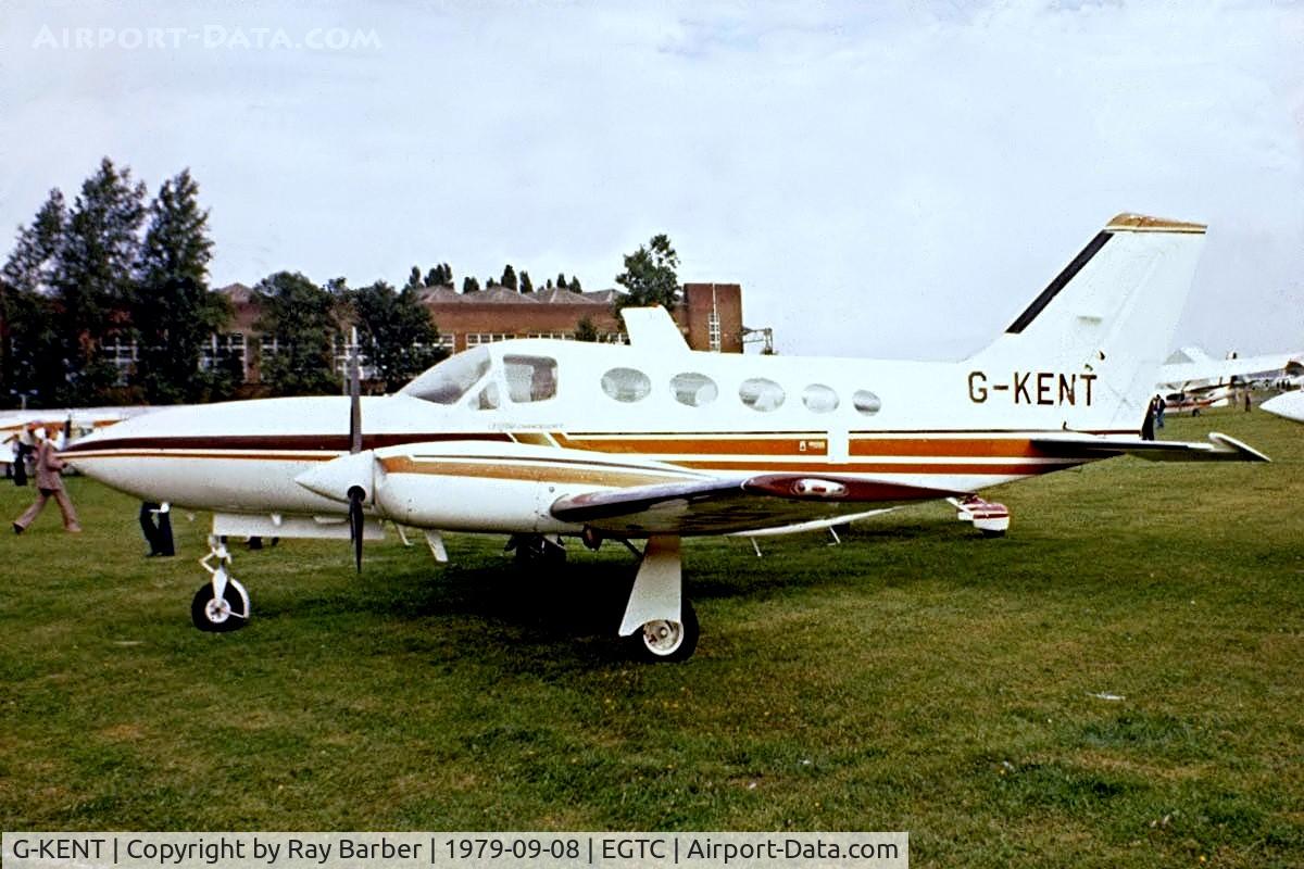 G-KENT, 1979 Cessna 414A Chancellor C/N 414A-0229, Cessna 414A Chancellor II [414A-0229] (Northair Aviation Ltd) Cranfield~G  08/09/1979. Image taken from a slide.