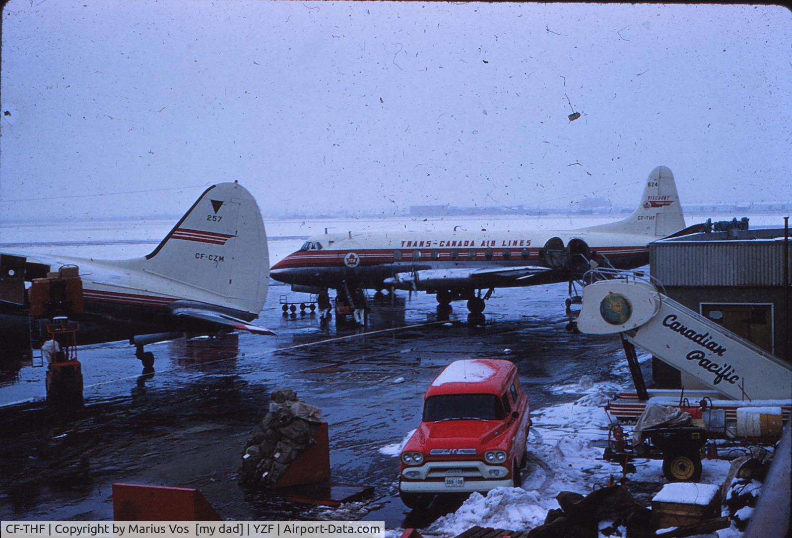 CF-THF, 1957 Vickers Viscount 757 C/N 223, Either Yellowknife or Edmonton in May 1958