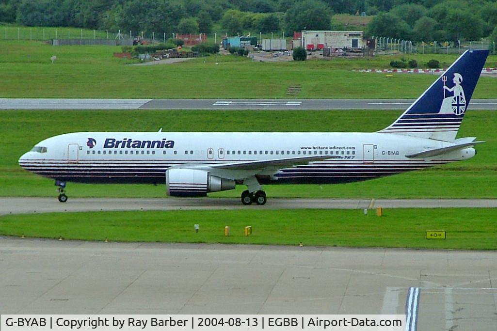 G-BYAB, 1991 Boeing 767-204/ER C/N 25139, Boeing 767-204ER [25139] (Britannia) Birmingham~G 13/08/2004