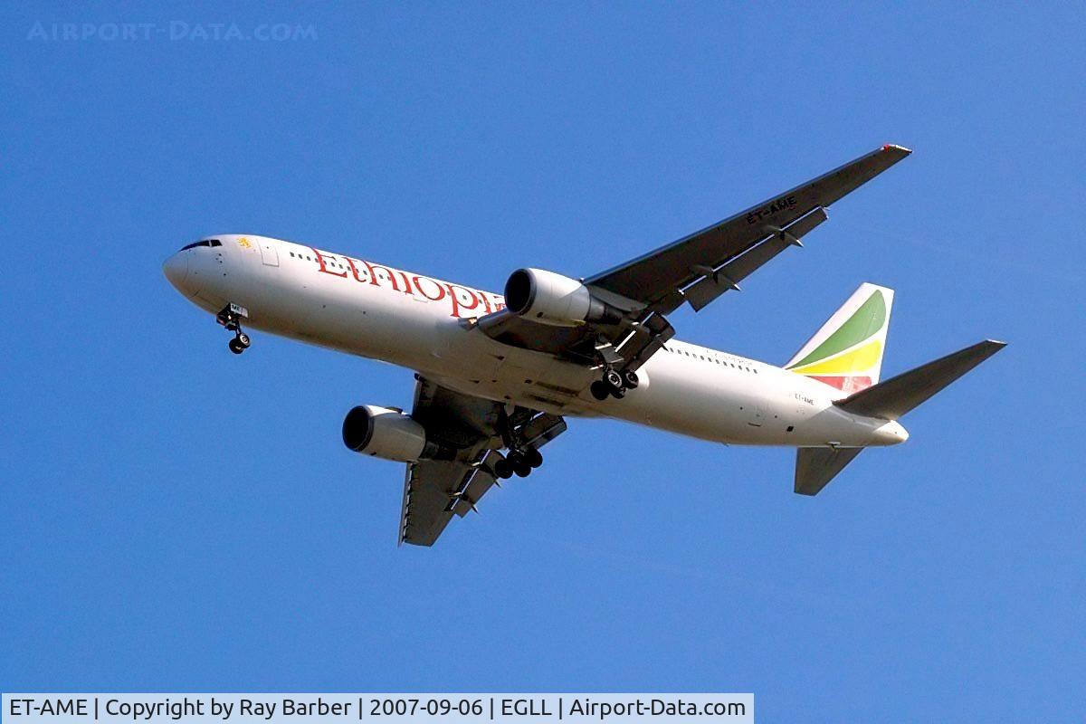 ET-AME, 1996 Boeing 767-306/ER C/N 27611, Boeing 767-306ER [27611] (Ethiopian Airlines) Home~G 06/09/2007