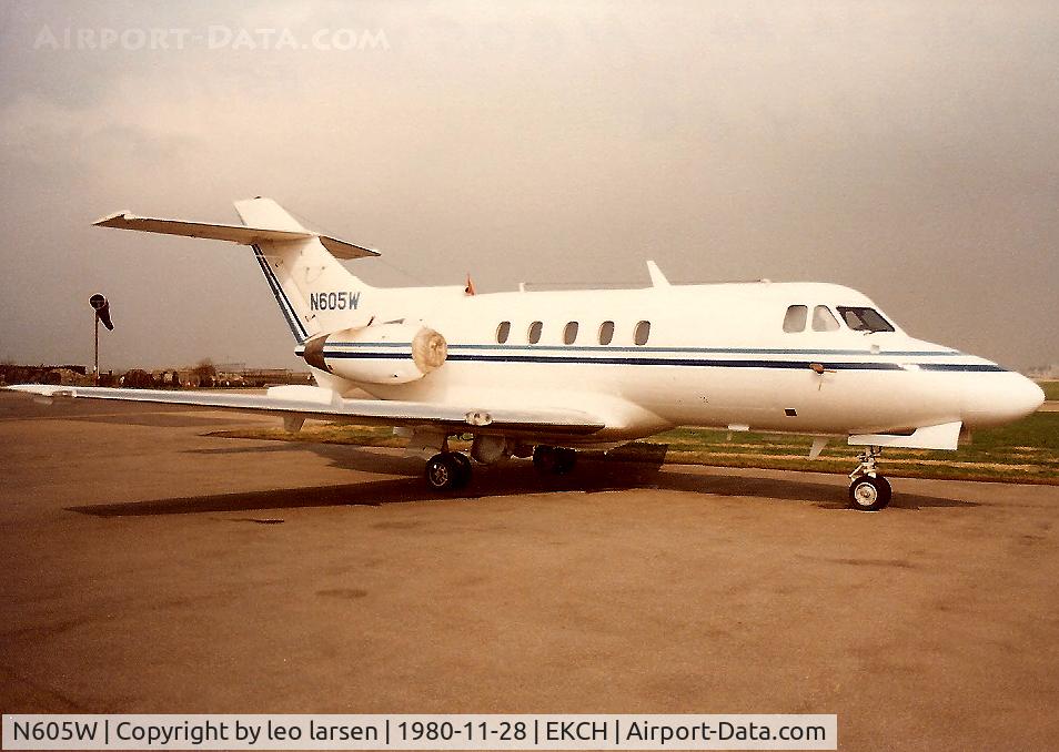 N605W, 1968 Hawker Siddeley HS.125 Series 3A C/N 25136, HS-125-3A/RA Copenhagen Kastrup 28.4.80
c/n 125136
