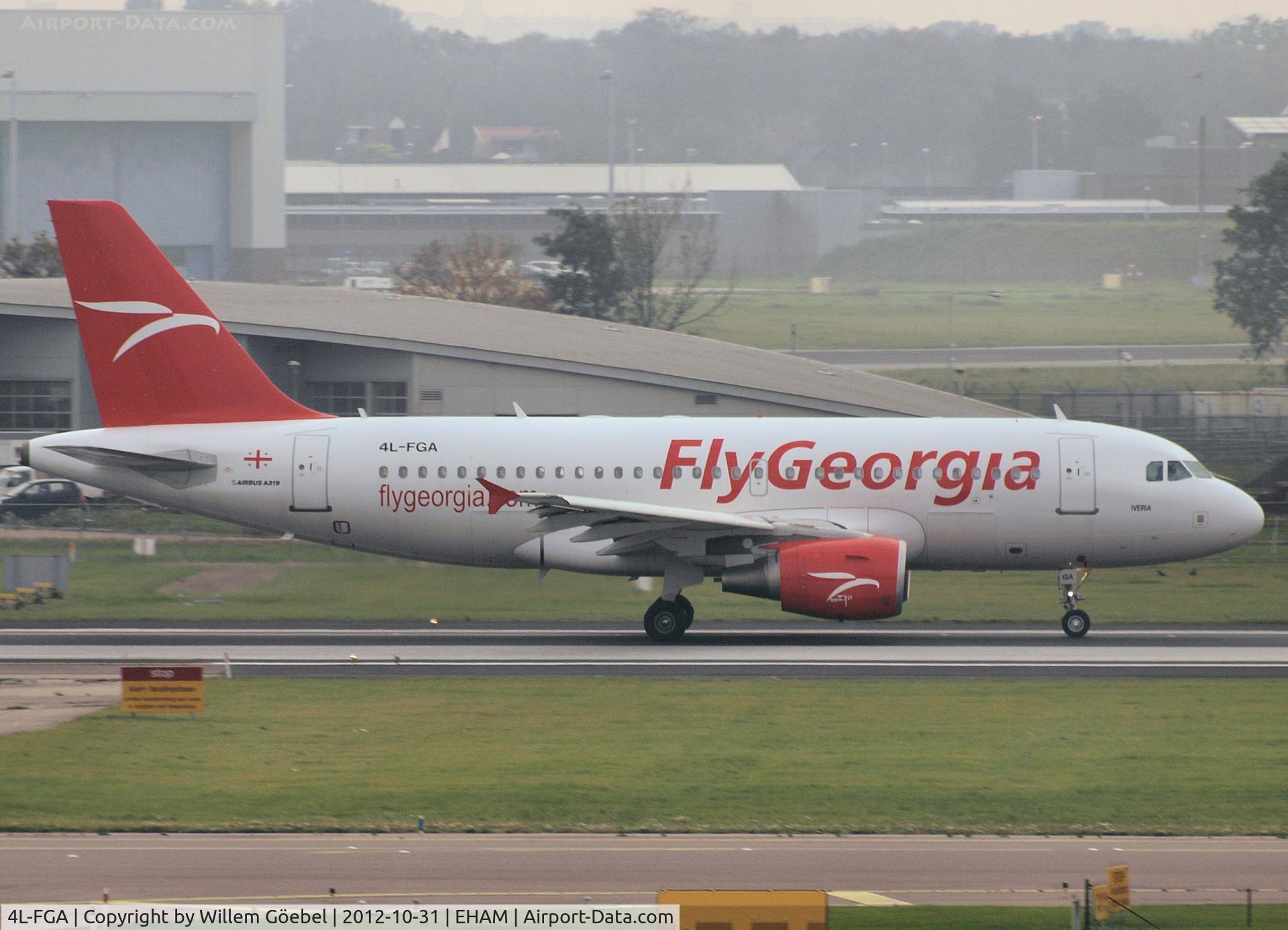 4L-FGA, 2009 Airbus A319-111 C/N 3834, Taxi to runway 24 of Schiphol Airport
