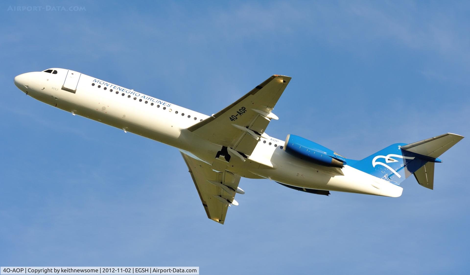 4O-AOP, 1991 Fokker 100 (F-28-0100) C/N 11332, Leaving following respray.