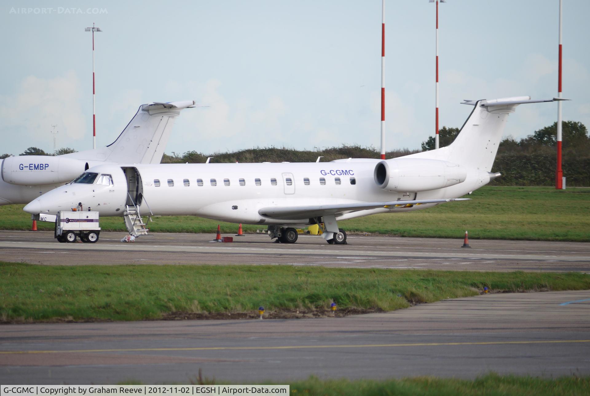 G-CGMC, 1999 Embraer ERJ-135ER (EMB-135ER) C/N 145198, Parked at Norwich.