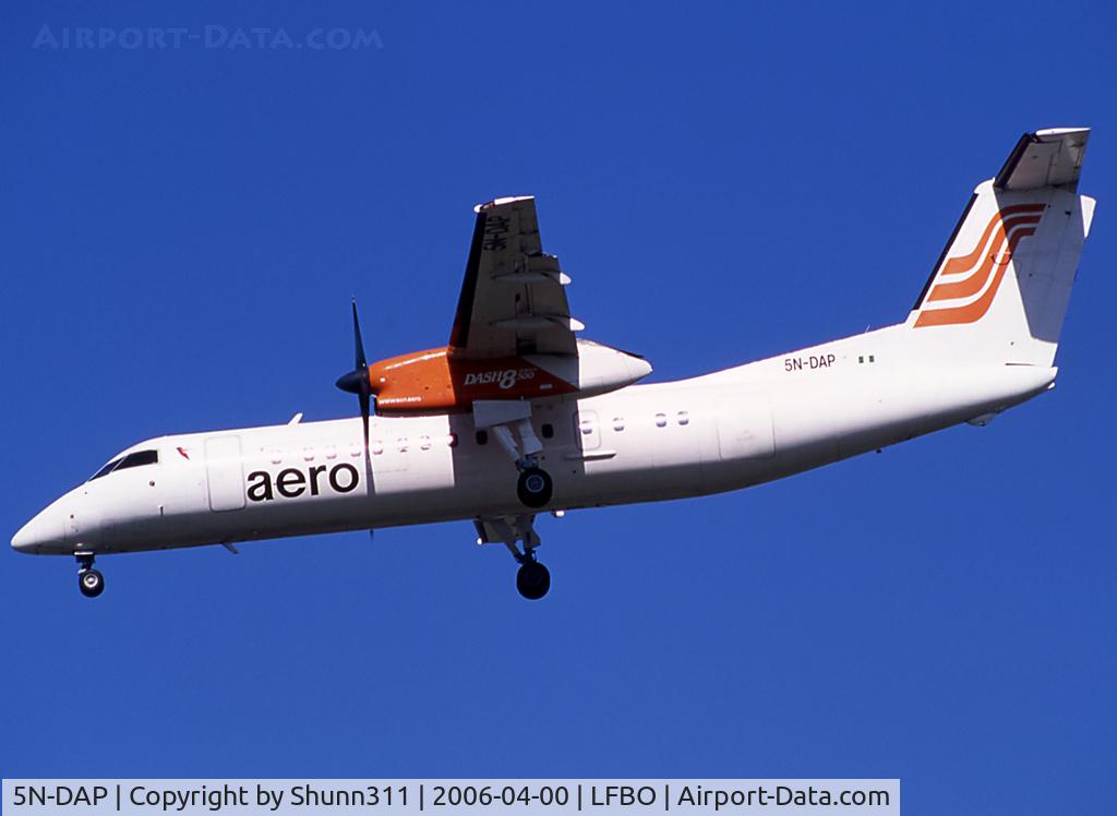 5N-DAP, 1990 De Havilland Canada DHC-8-311 Dash 8 C/N 244, Landing rwy 32L on ferry flight...