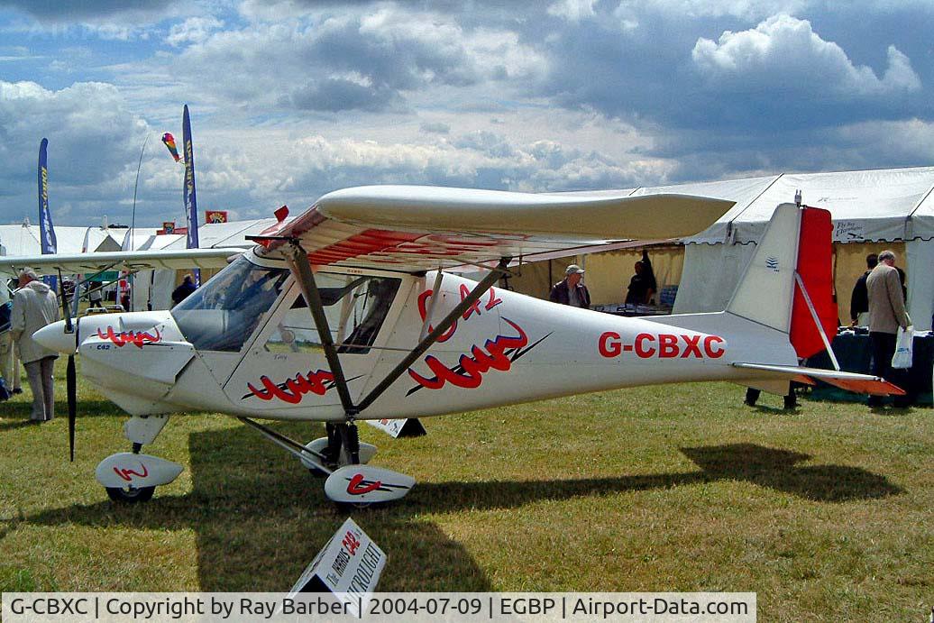 G-CBXC, 2002 Comco Ikarus C42 FB UK C/N PFA 322-13955, Comco Ikarus C-42 Cyclone FB UK [PFA 322-13955] Kemble~G 09/07/2004