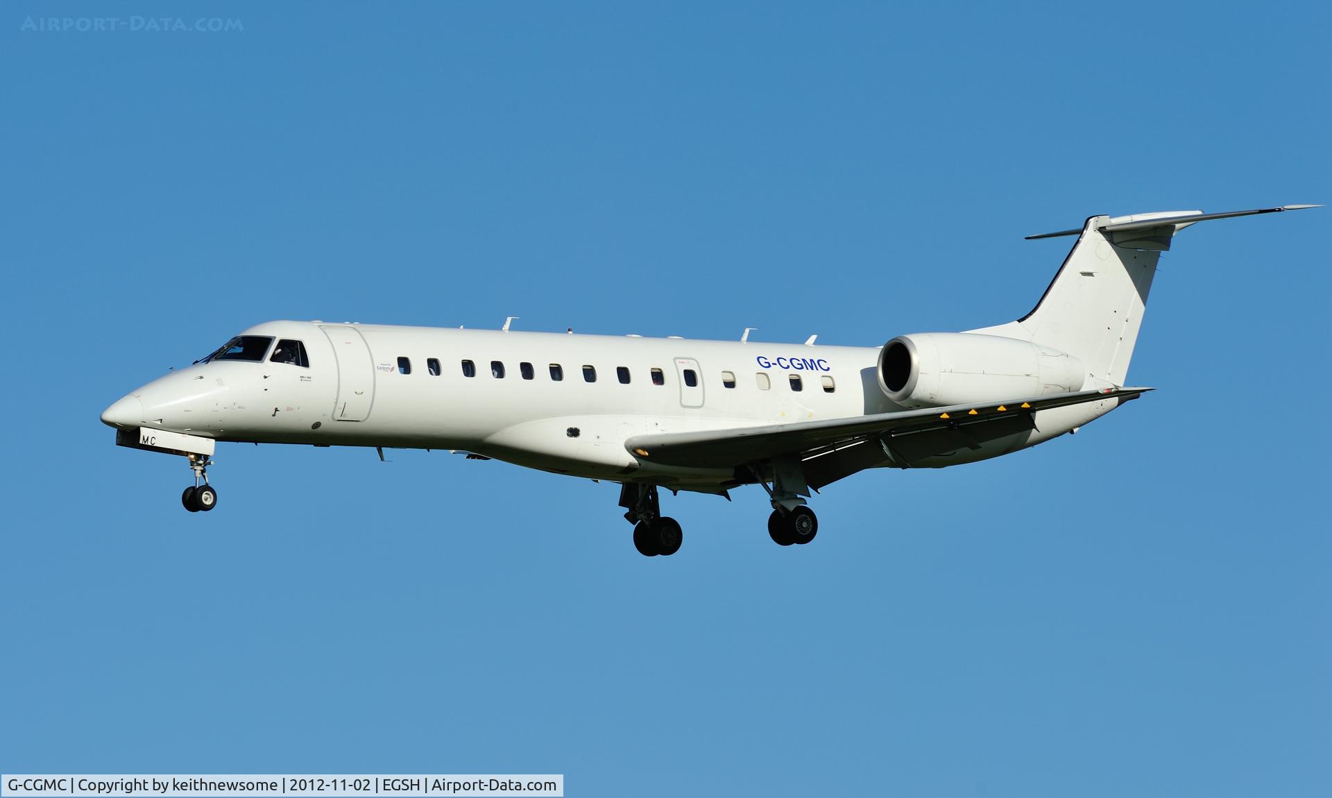 G-CGMC, 1999 Embraer ERJ-135ER (EMB-135ER) C/N 145198, Arriving with Stoke football team on board to play Norwich City !