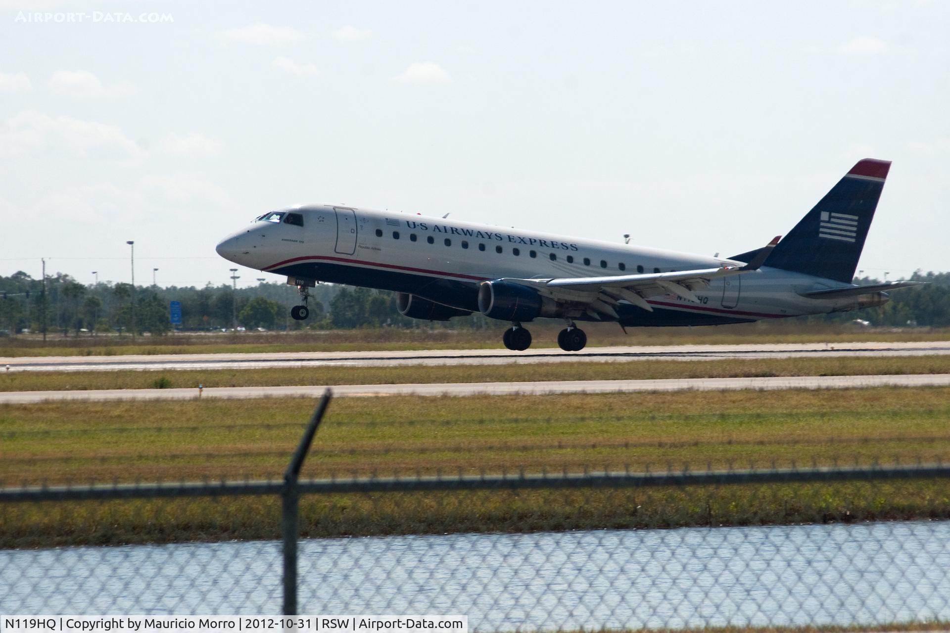 N119HQ, 2007 Embraer 175LR (ERJ-170-200LR) C/N 17000190, About to touch down RWY 6