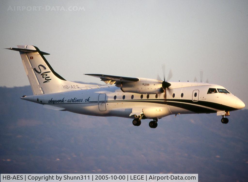 HB-AES, 1995 Dornier 328-110 C/N 3021, On landing... in old c/s