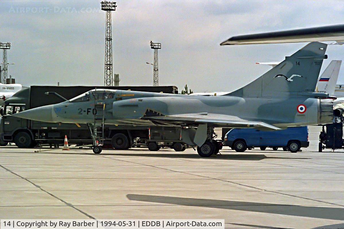 14, Dassault Mirage 2000C C/N 14, Dassault Mirage 2000C [14] Berlin-Schonefeld~D 31/05/1994. Seen here with code of (2-FO)