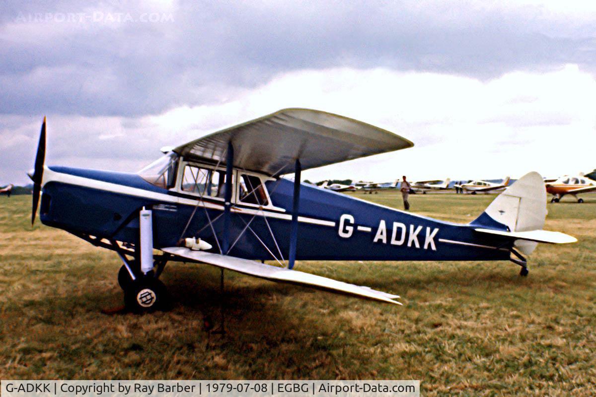 G-ADKK, 1935 De Havilland DH.87B Hornet Moth C/N 8033, De Havilland DH.87B Hornet Moth [8033] Leicester~G 08/07/1979. Image taken from a slide.