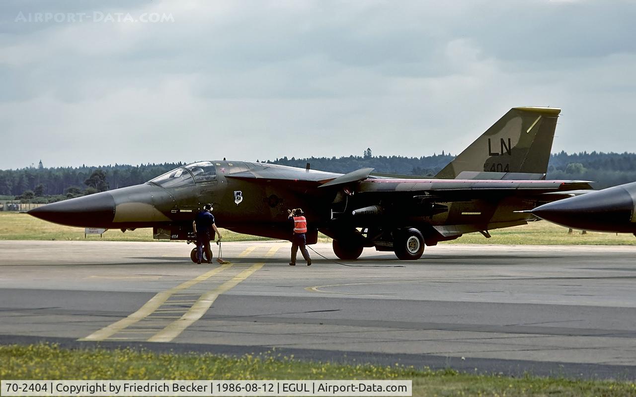 70-2404, 1971 General Dynamics F-111F Aardvark C/N E2-43, last chance inspection at RAF Lakenheath