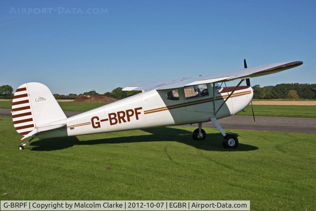 G-BRPF, 1946 Cessna 120 C/N 9902, Cessna 120. Hibernation Fly-In, The Real Aeroplane Club, Breighton Airfield, October 2012.