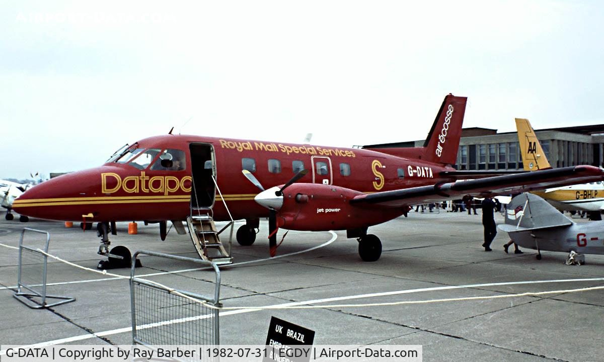 G-DATA, 1979 Embraer EMB-110P2 Bandeirante C/N 110201, Embraer EMB-110P2 Bandeirante [110201] (Air Ecosse) RNAS Yeovilton~G 31/07/1982